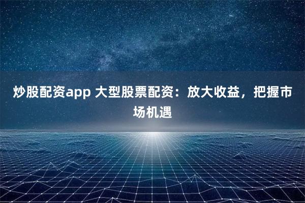 炒股配资app 大型股票配资：放大收益，把握市场机遇