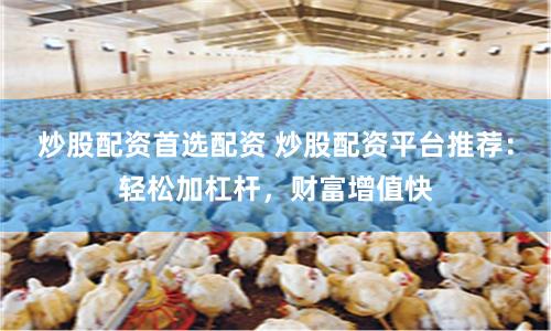 炒股配资首选配资 炒股配资平台推荐：轻松加杠杆，财富增值快